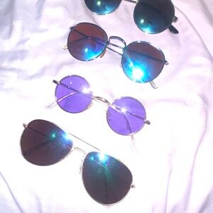 Trendy Round and Aviator Sunglasses Set of Four